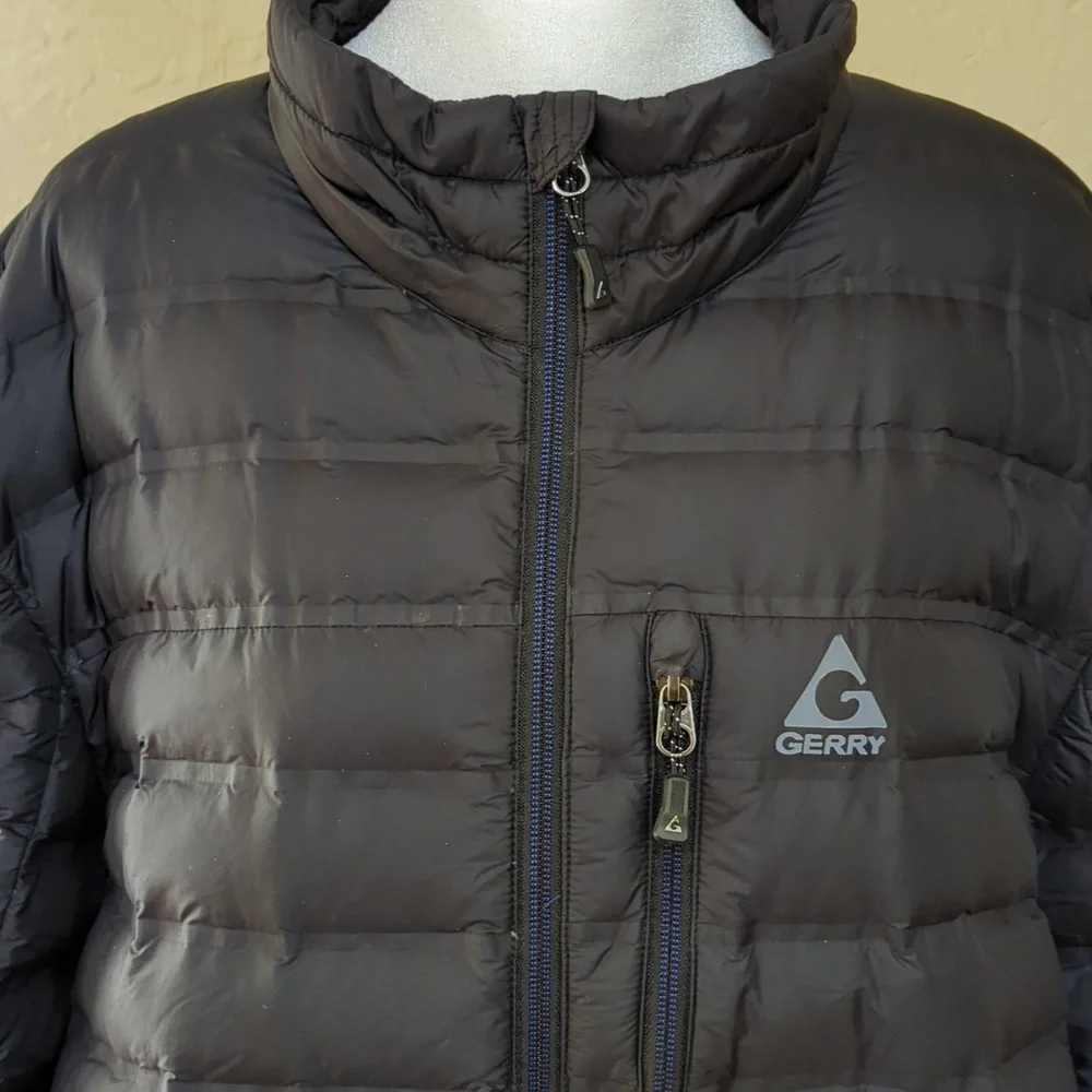 Gerry Men's Black Lightweight Packable Down Puffer Jacket Size XXL
